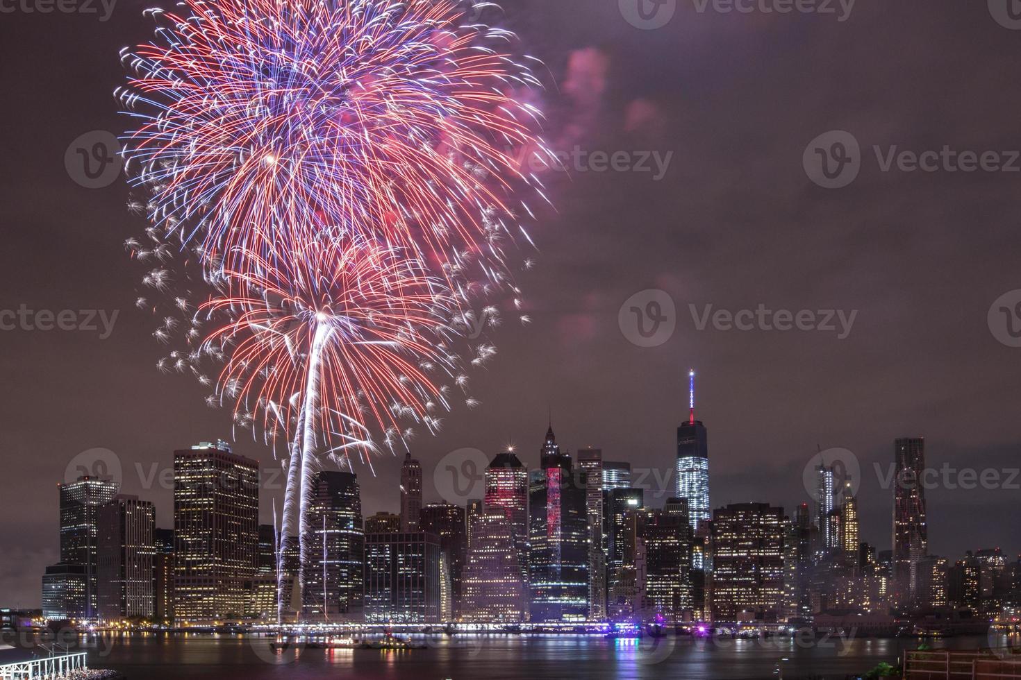 Independence Day With Fireworks in New York City photo