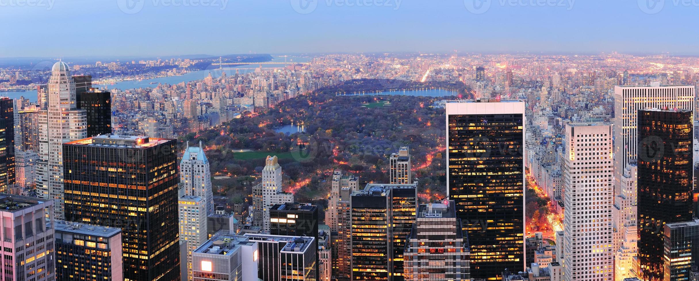 panorama del parque central de la ciudad de nueva york foto