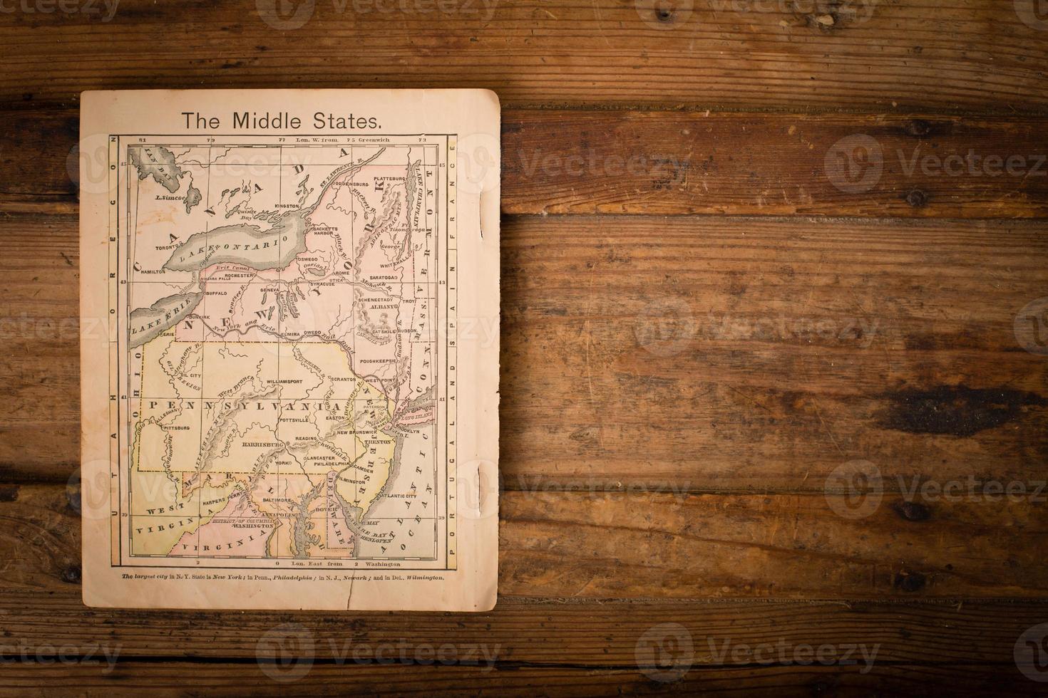 1867 Color Map of Middle United - 1867 Color Map Of Middle United States With Copy Space Photo 
