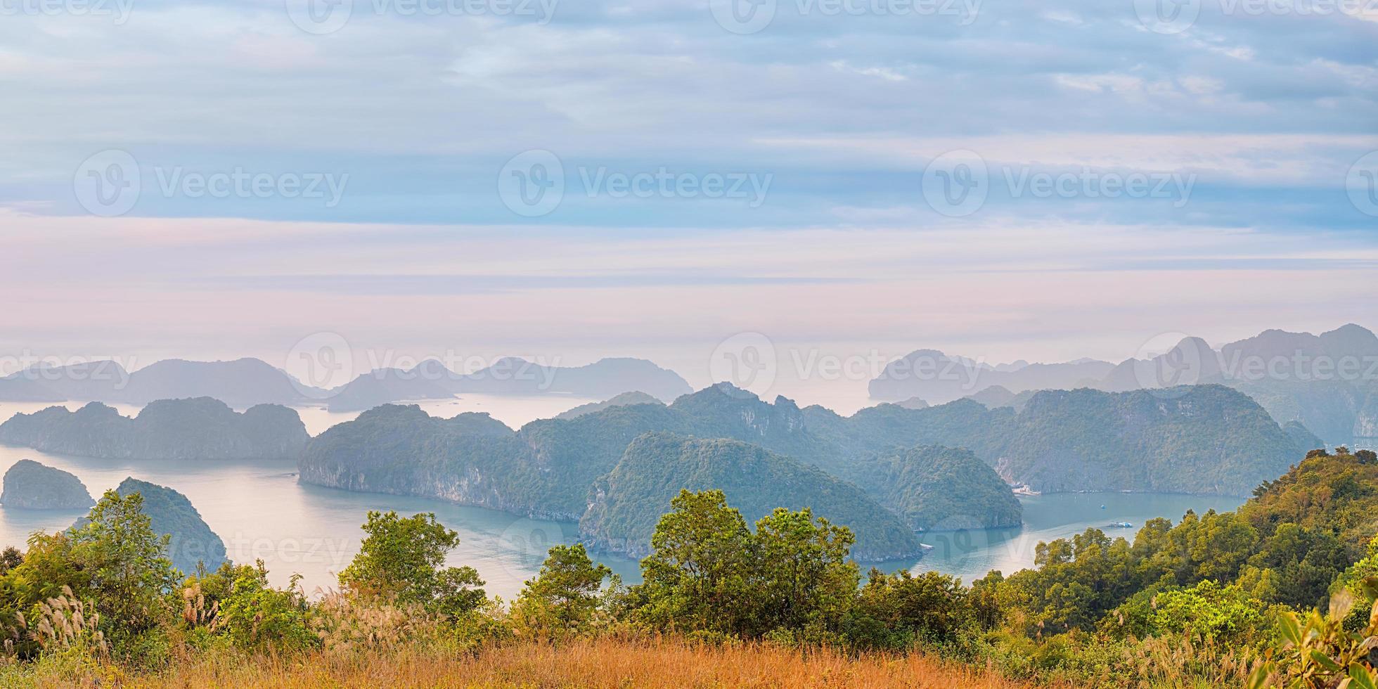 Viewpoint panorama of Halong Bay photo