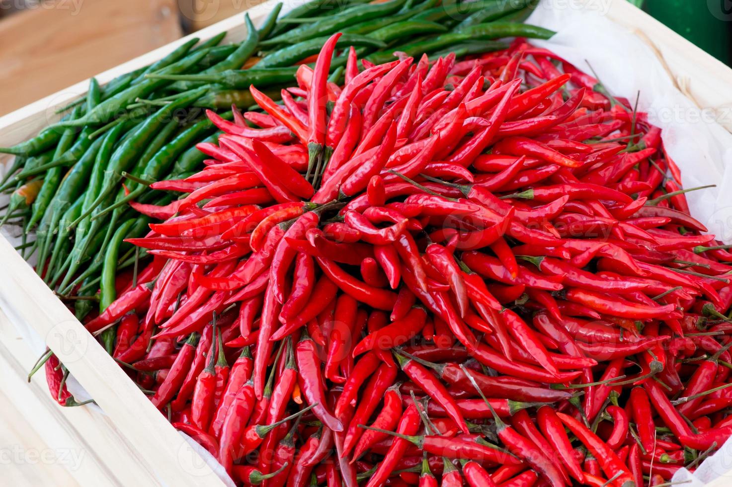 Chili Peppers in basket photo