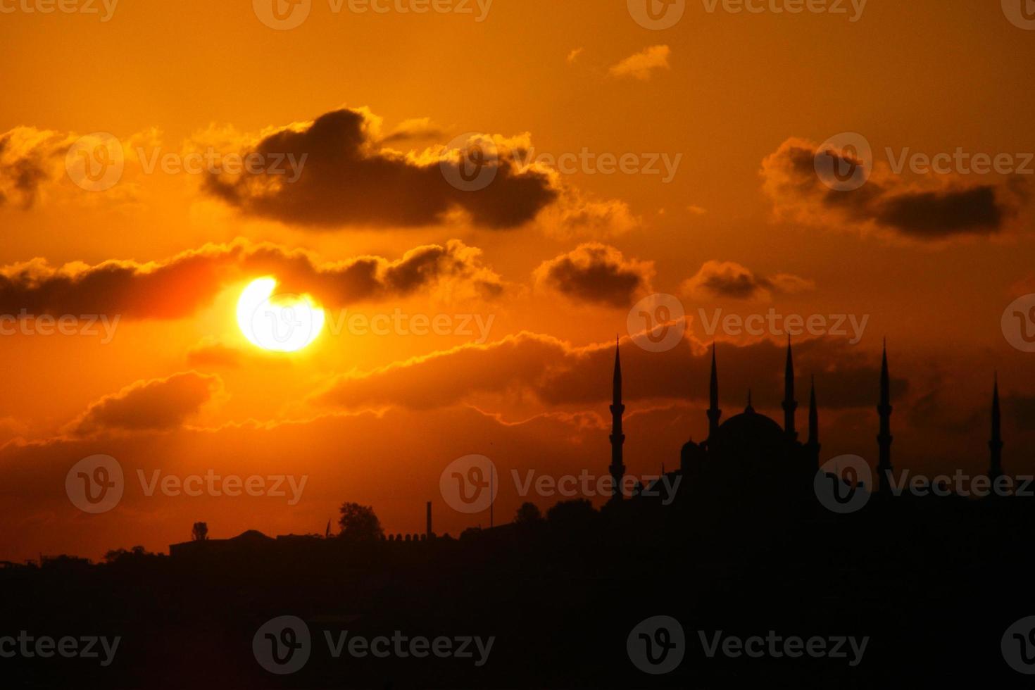 City silhouette of Istanbul Bosphorus photo