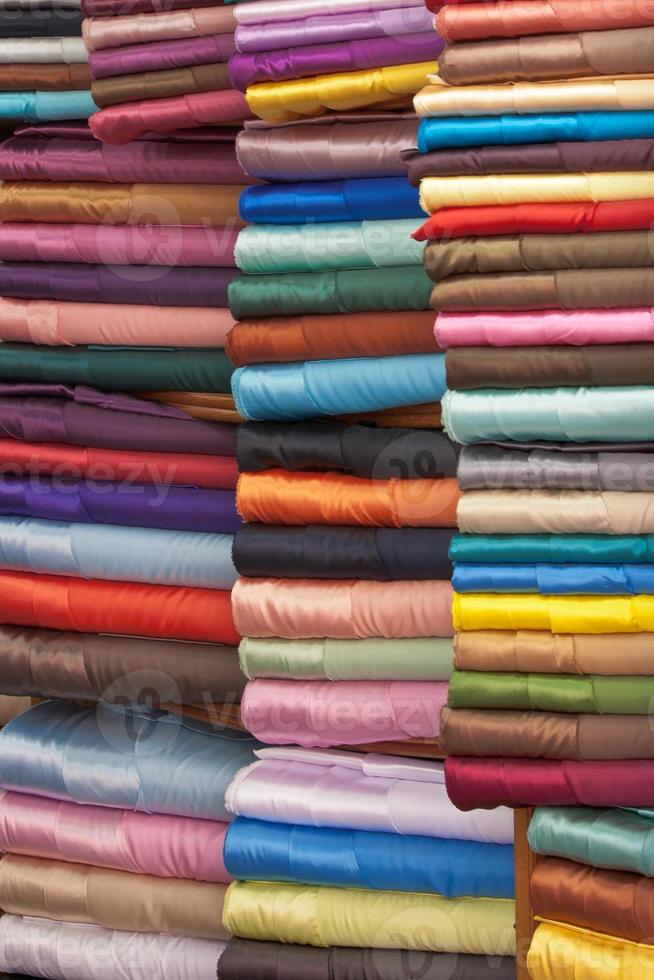 stacked colorful fabrics photo