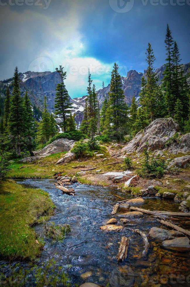 Stream in Rocky mountains photo