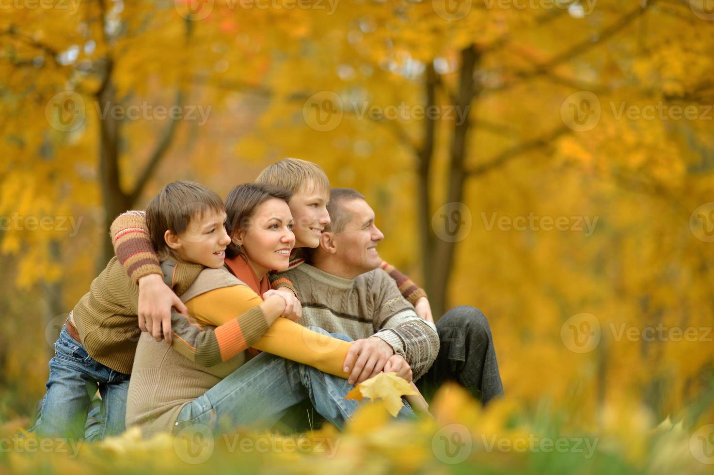 Portrait of family relaxing photo