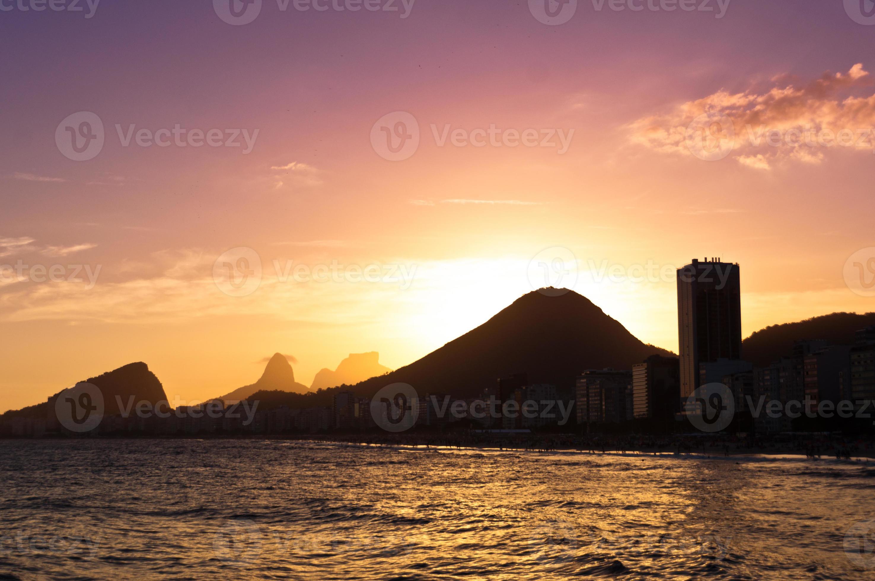 Copacabana Beach By Sunset Rio De Janeiro Brazil Stock Photo At Vecteezy