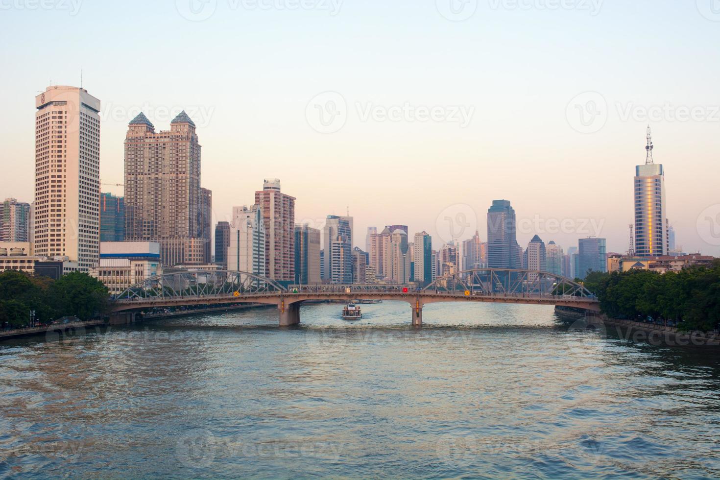 Guangzhou Pearl River sunset scenery in China photo