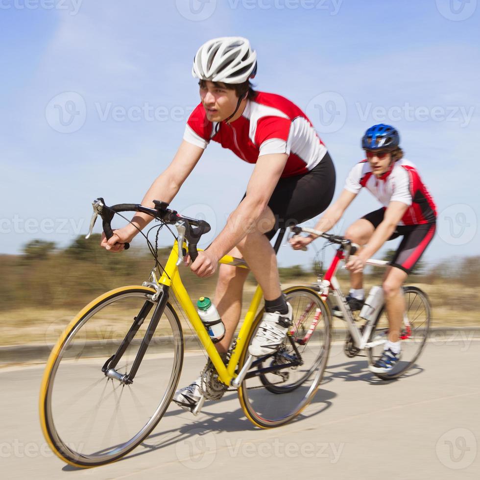 Sprinting cyclists photo