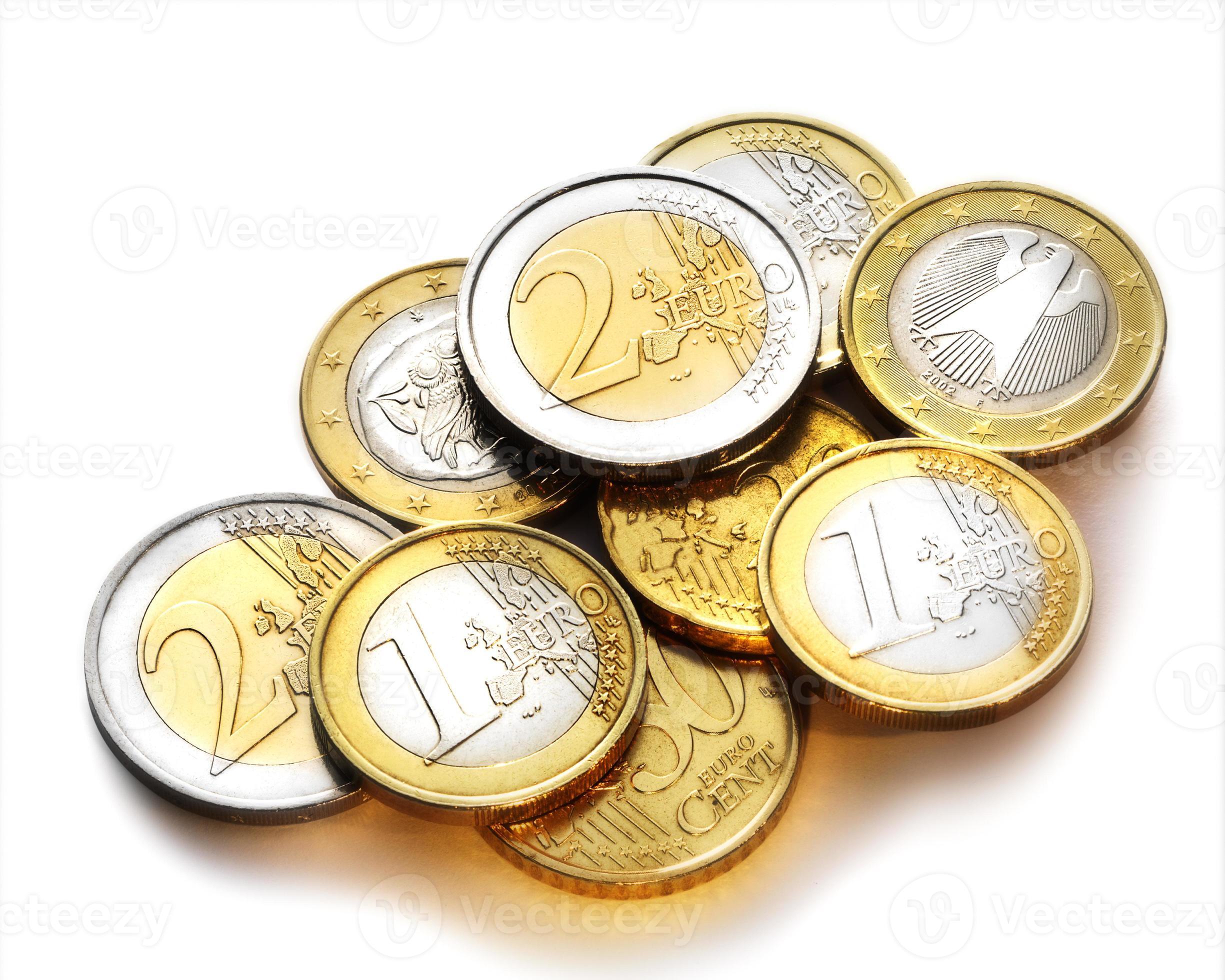 pila de monedas de euro foto