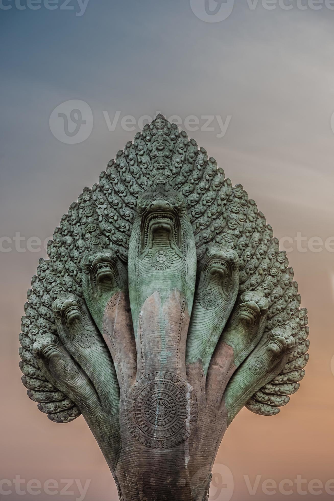 mucalinda statue snake angkor wat cambodia photo