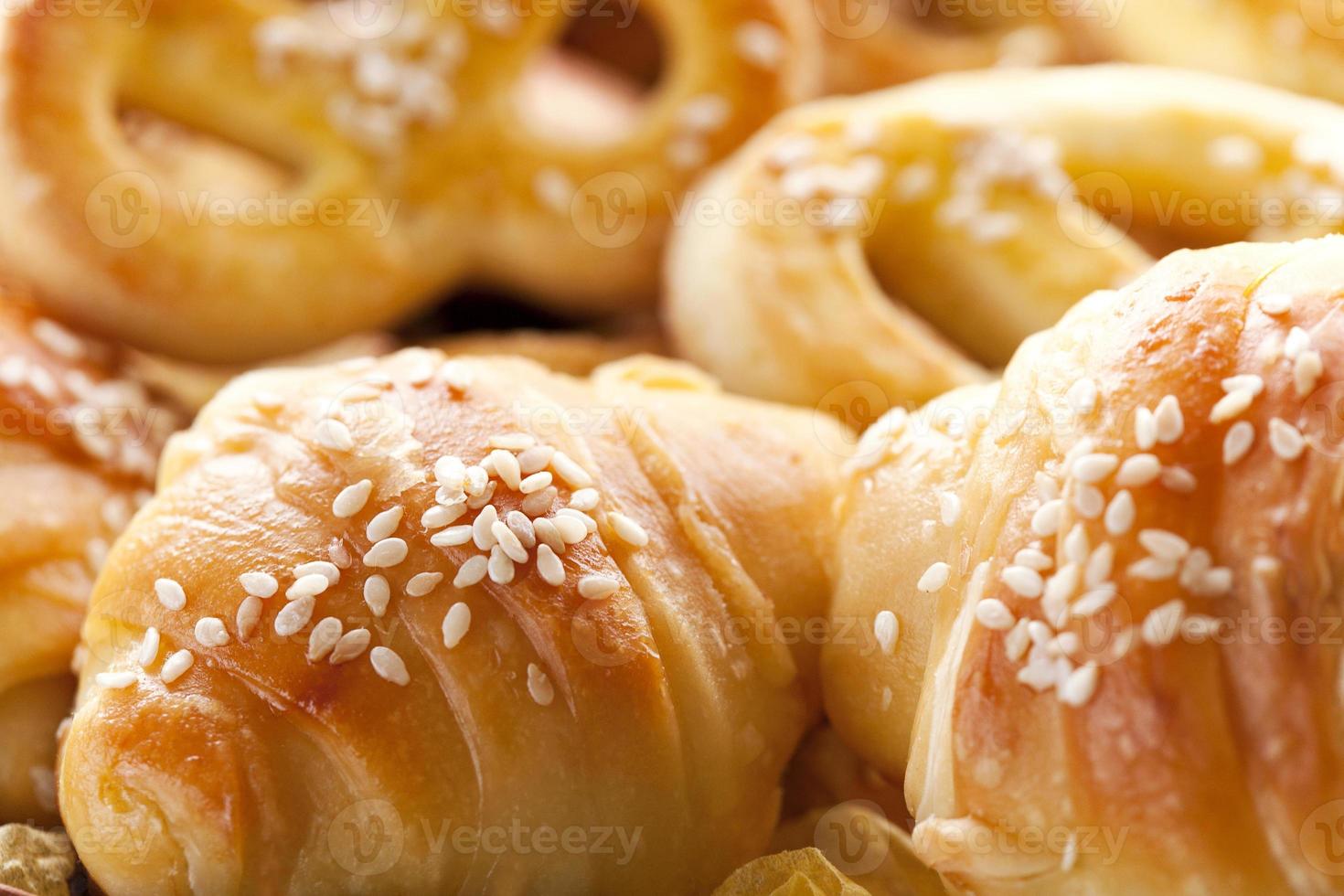 fresh croissants and pastries photo