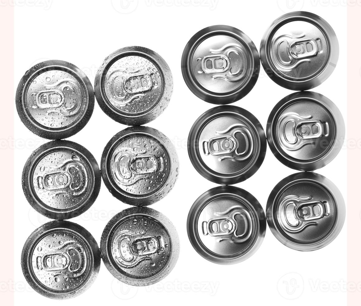 beer cans on white background, view from the top 808467 Stock Photo at