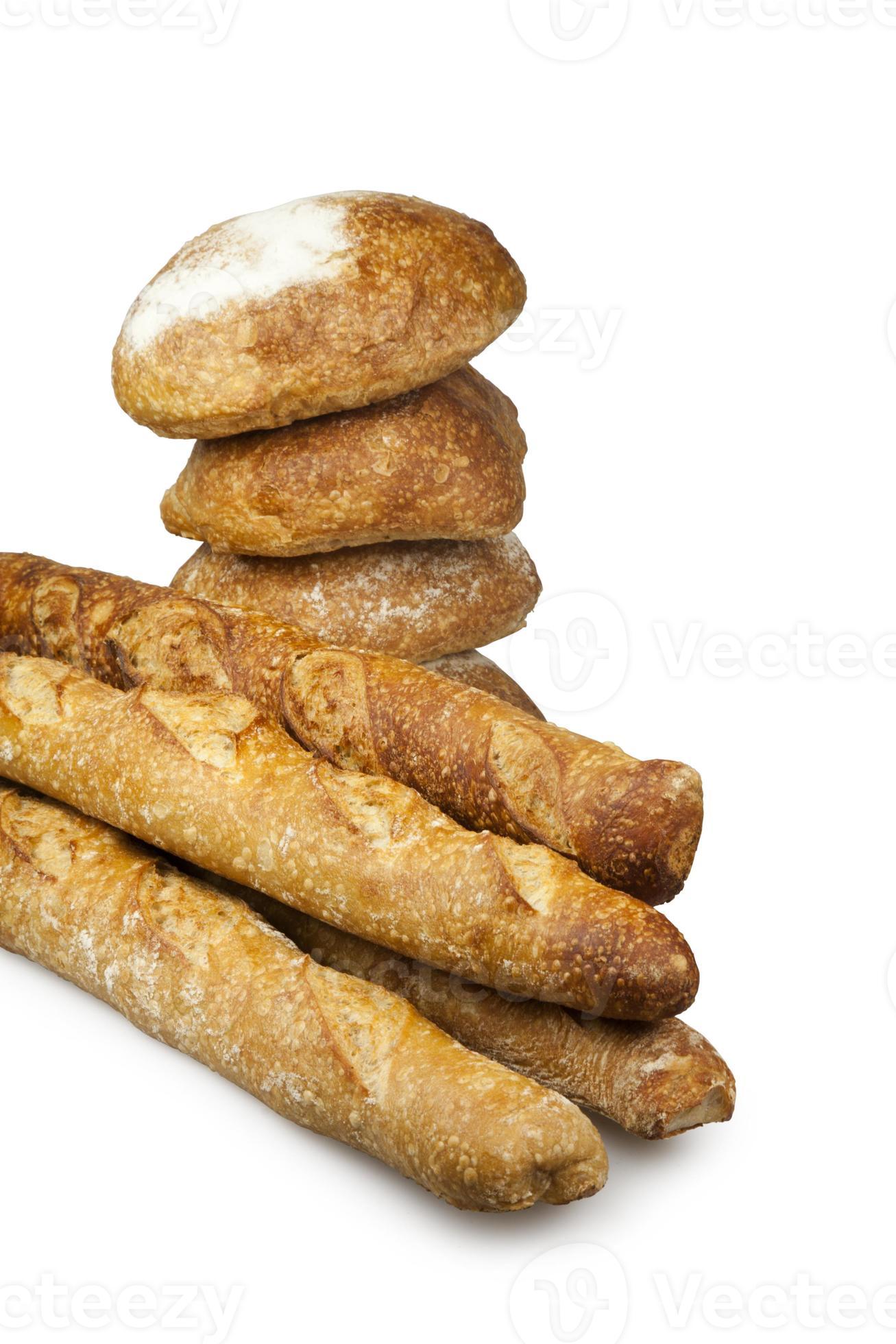 Traditional and baguette bread photo