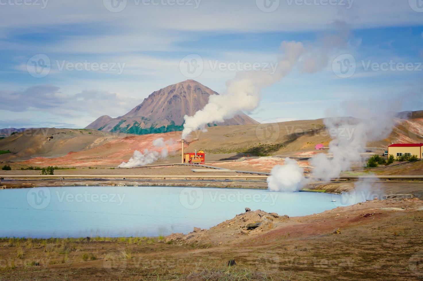 famoso sitio geotérmico islandés hverir hveravellyr y ollas de barro foto