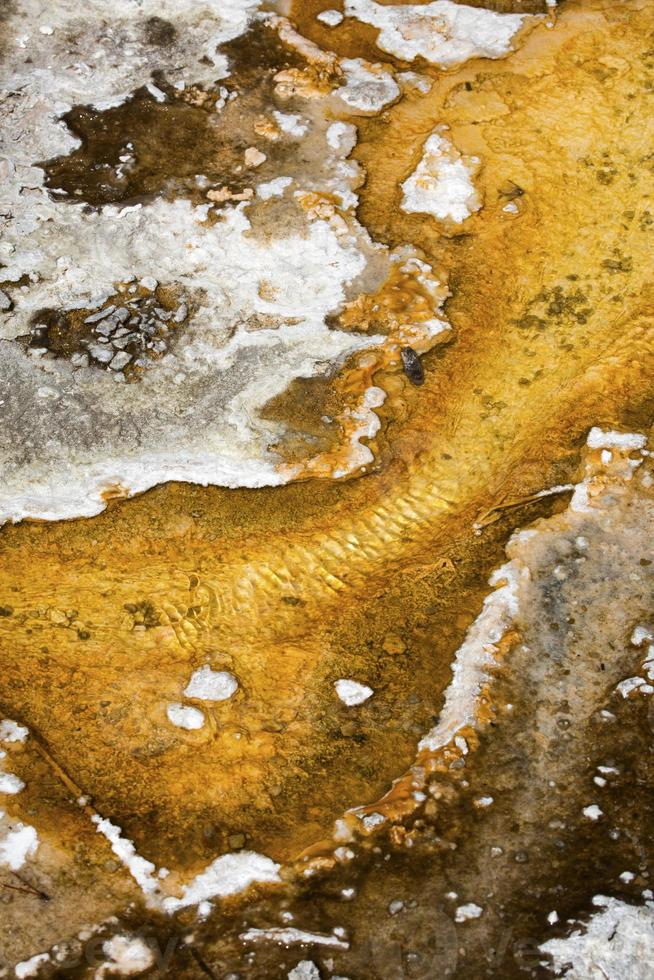 Abstract orange and white patterns in geothermal area, Yellowsto photo