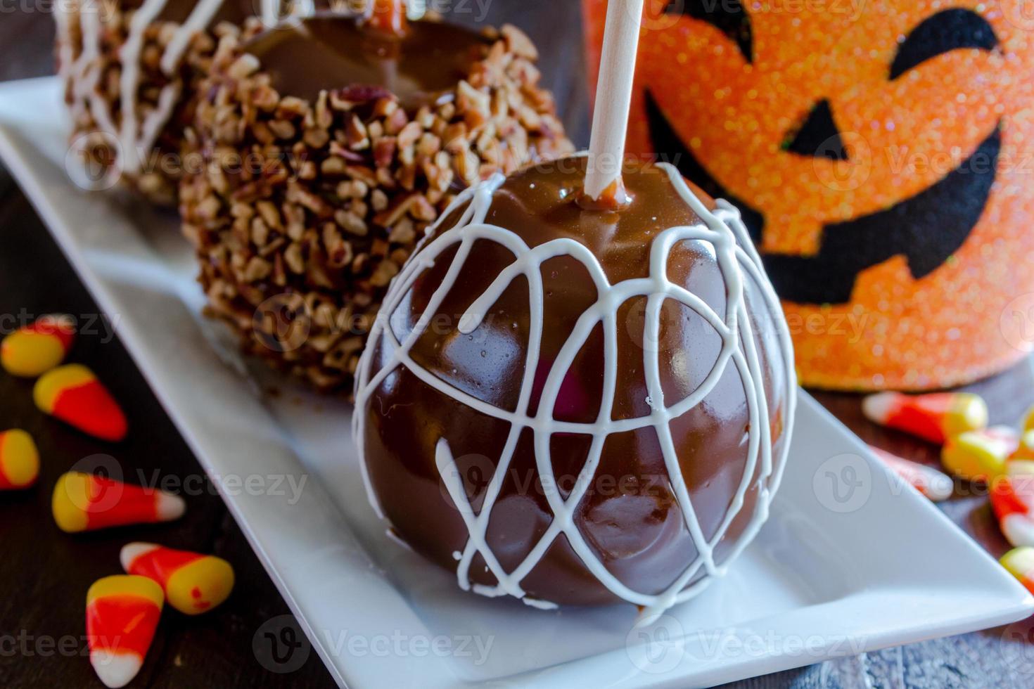Hand Dipped Caramel Apples with Nuts and Chocolate photo