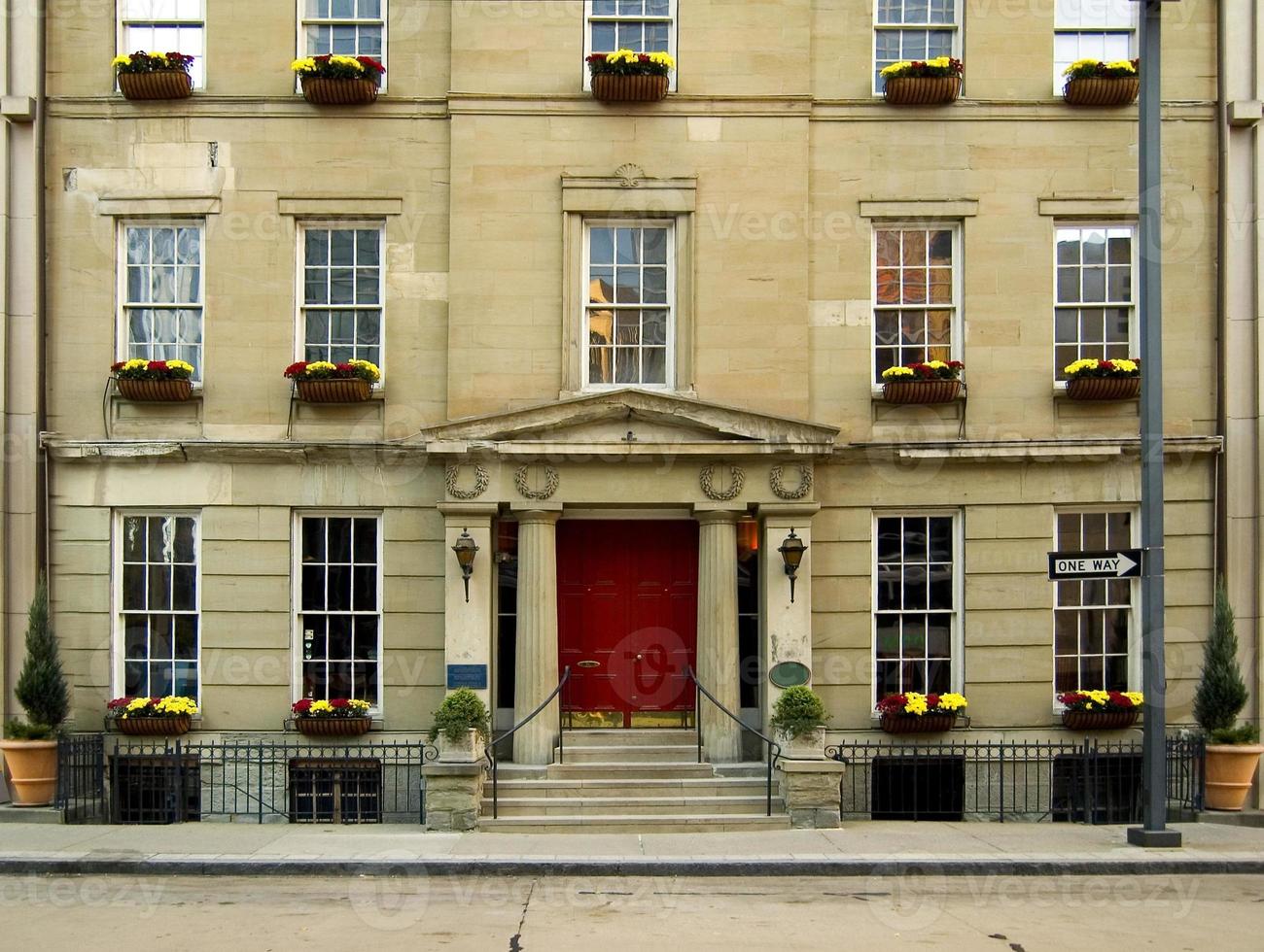 City Apartment Building - Red Door 821806 Stock Photo at Vecteezy