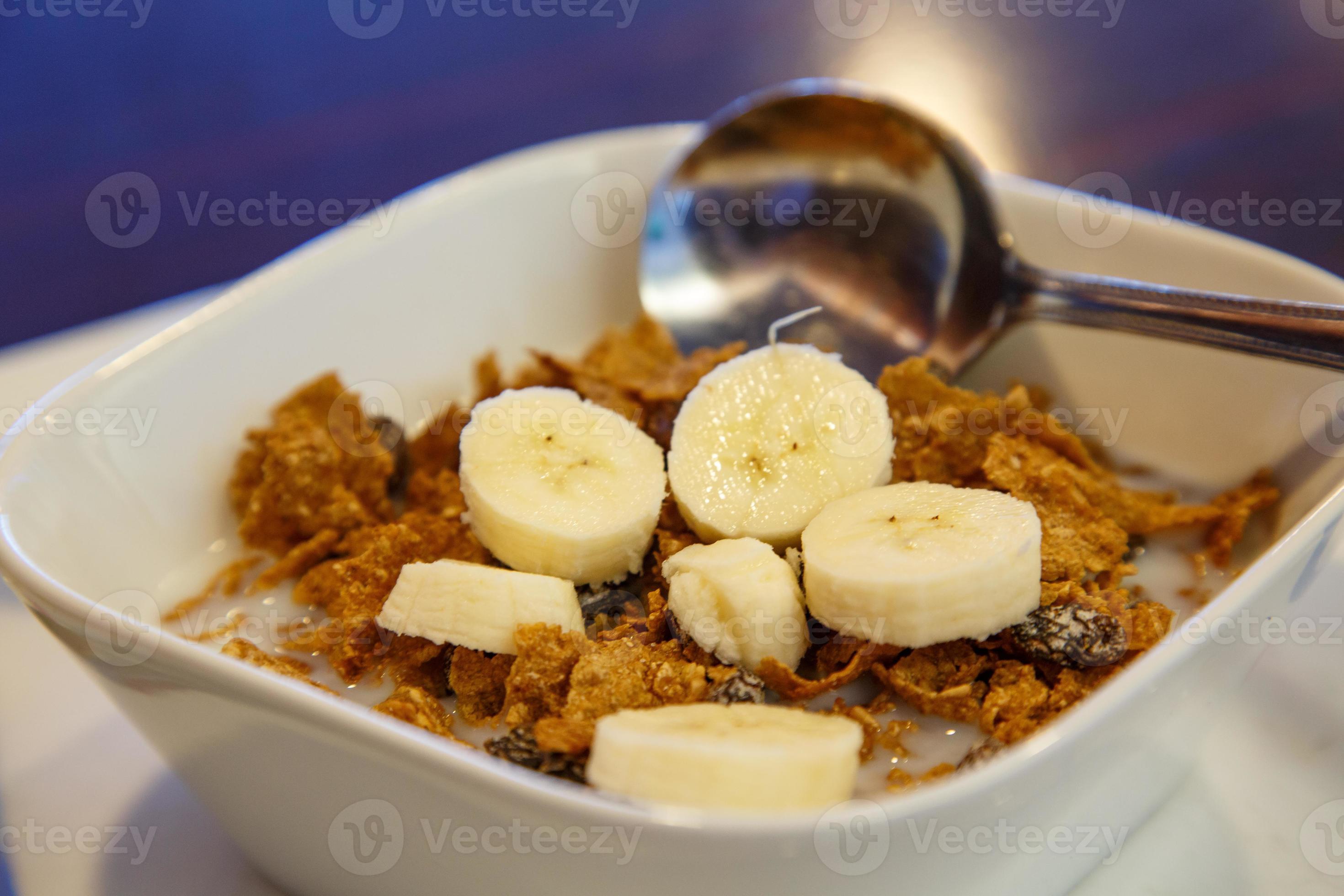 Raisin Bran with Bananas and Milk 824112 Stock Photo at Vecteezy