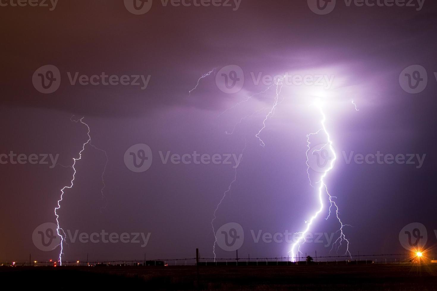 Lightning over a airfield photo