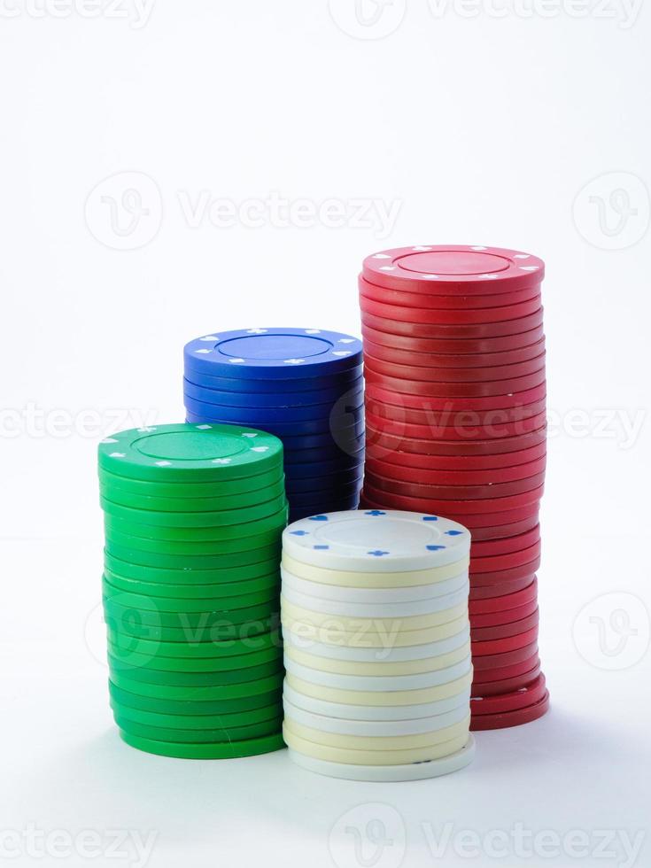 Piles of casino chips photo