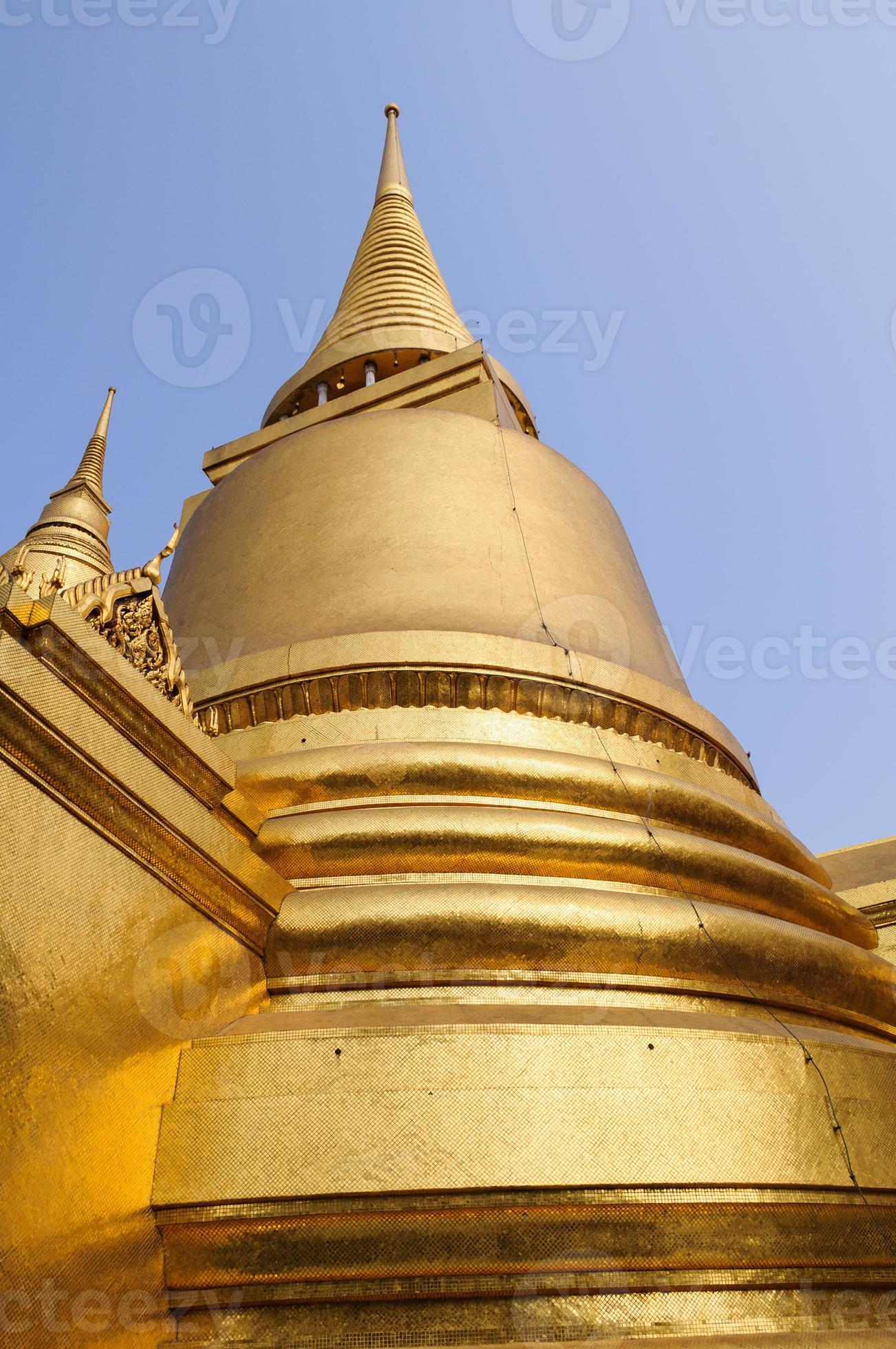 Golden pagoda at Wat Phra Kaew, Bangkok, Thailand photo