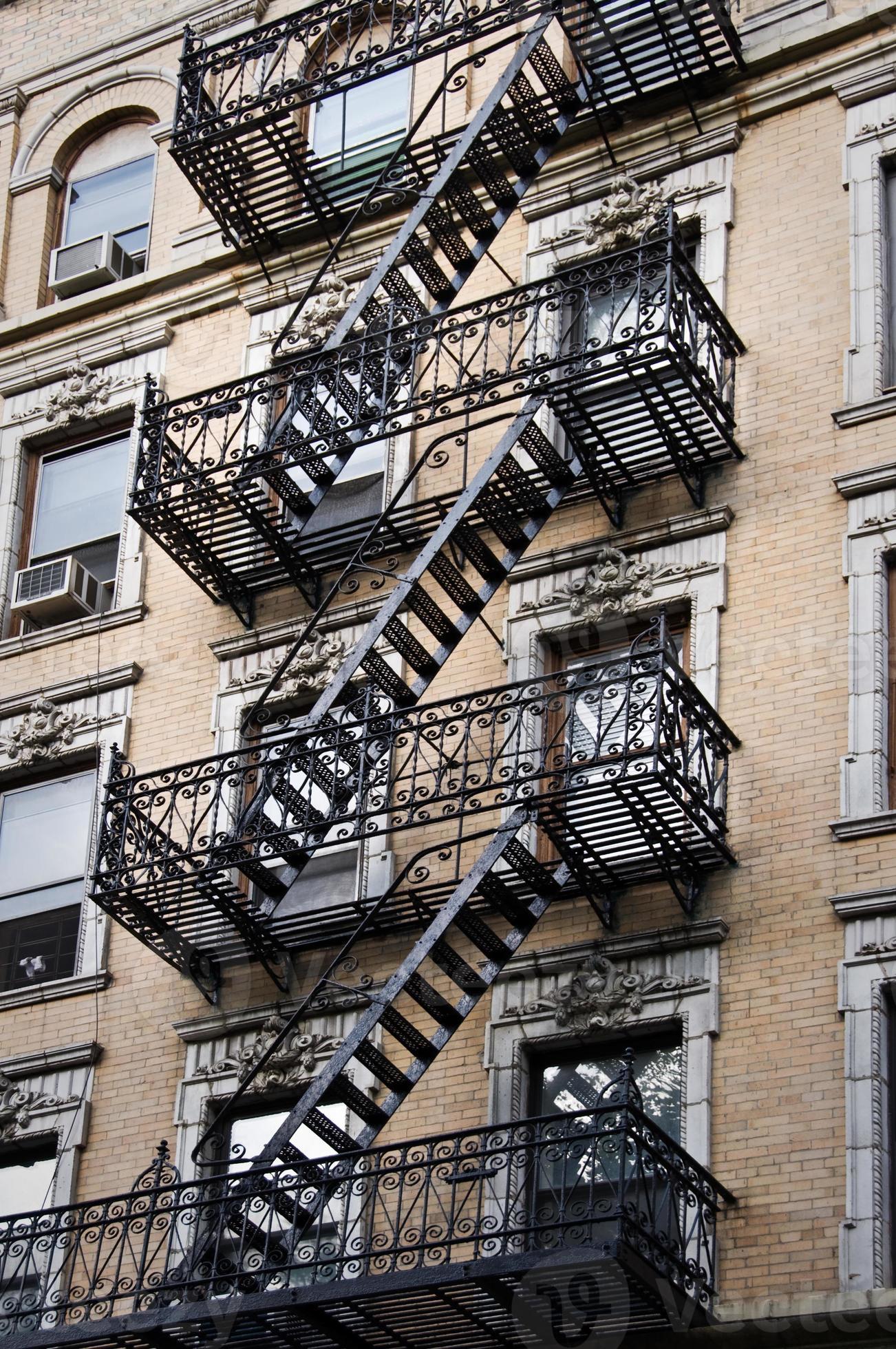 Outside metal fire escape stairs, New York City, USA 825695 Stock Photo