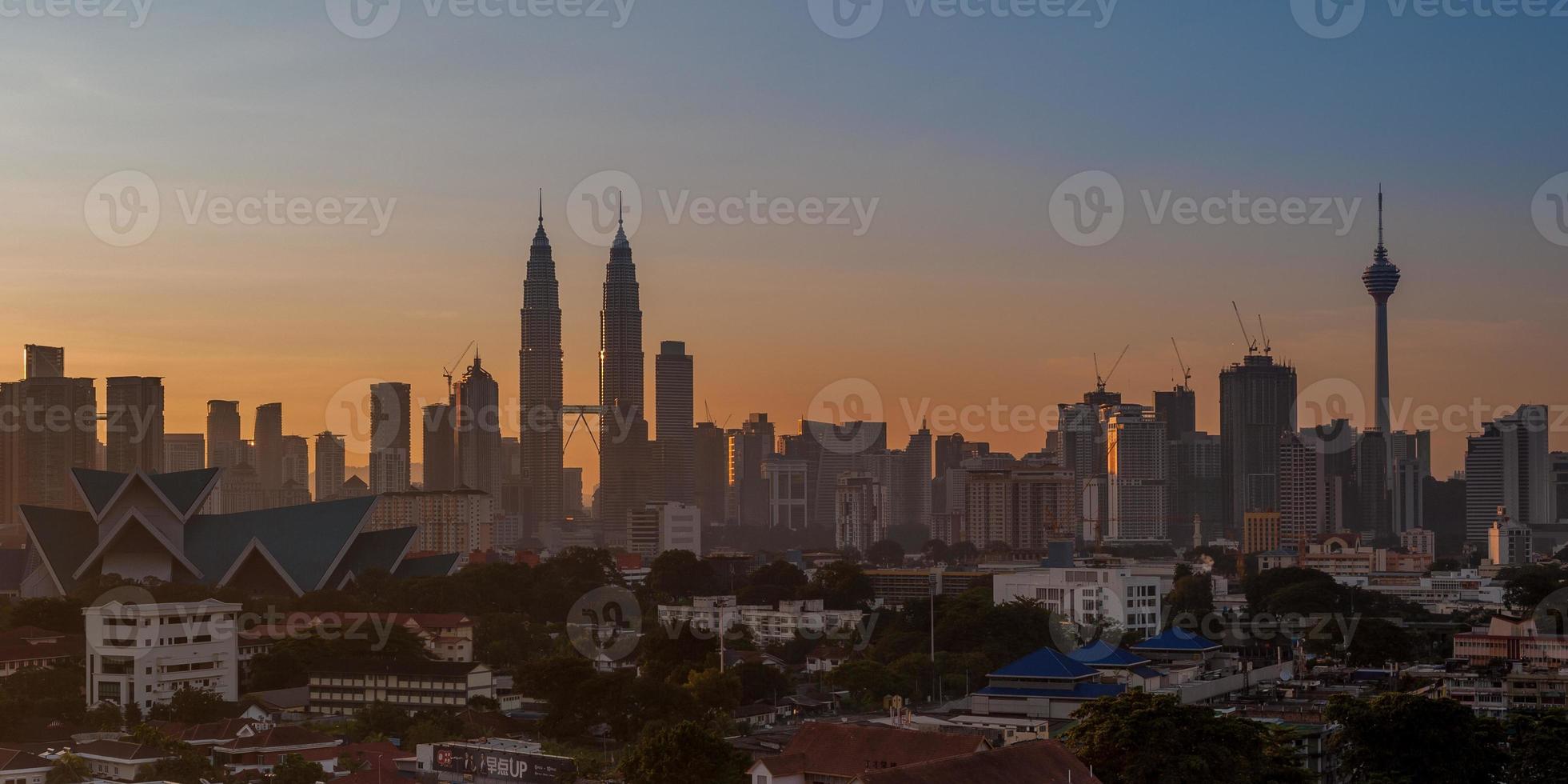 Panoramic of Kuala Lumpur City at Sunrise (2x1) photo