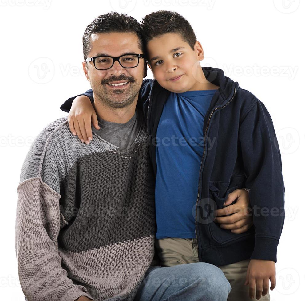 niño alegre y padre foto