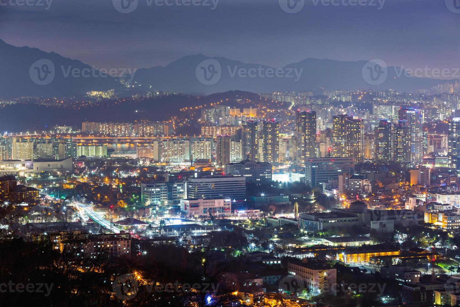 Seoul City at Night, South Korea photo
