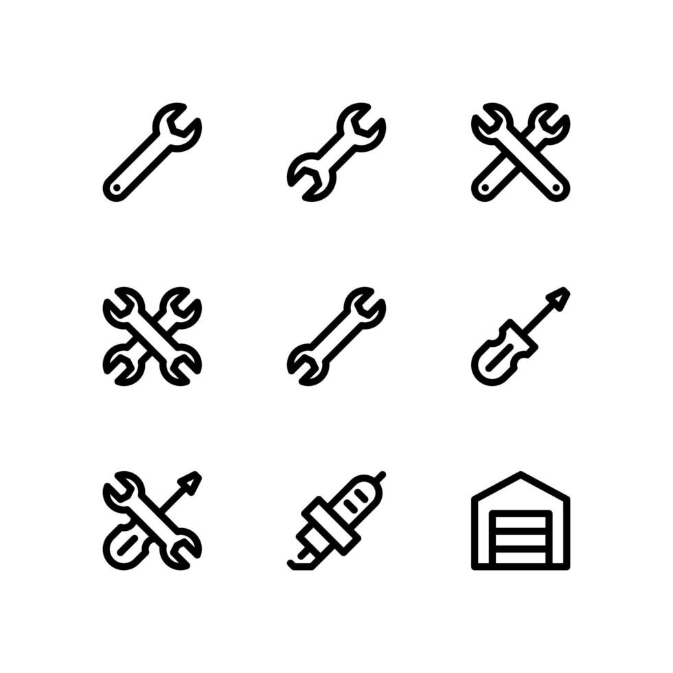 Automotive Maintenance Line Icons  vector