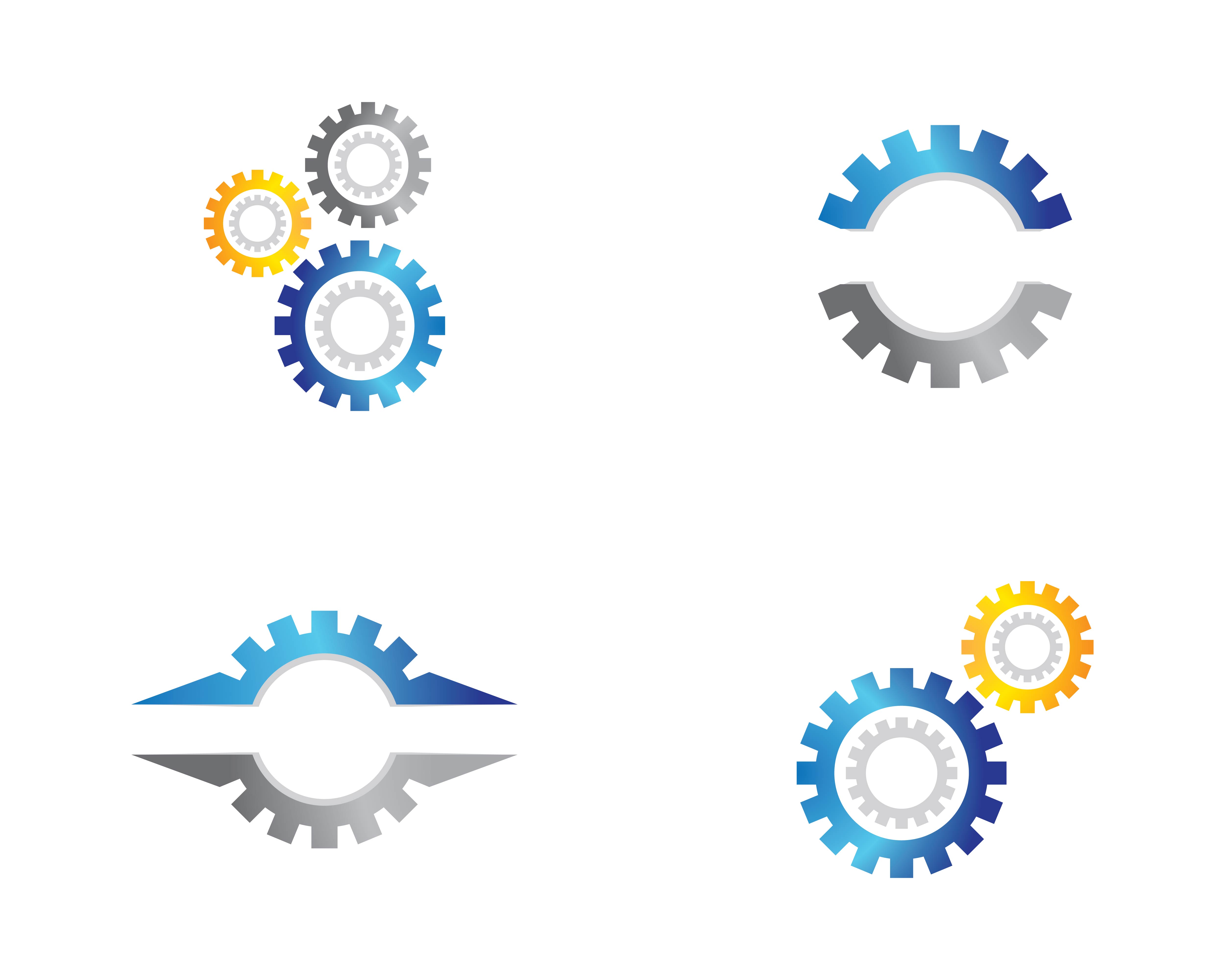 conjunto de símbolos de engranaje 829818 Vector en Vecteezy