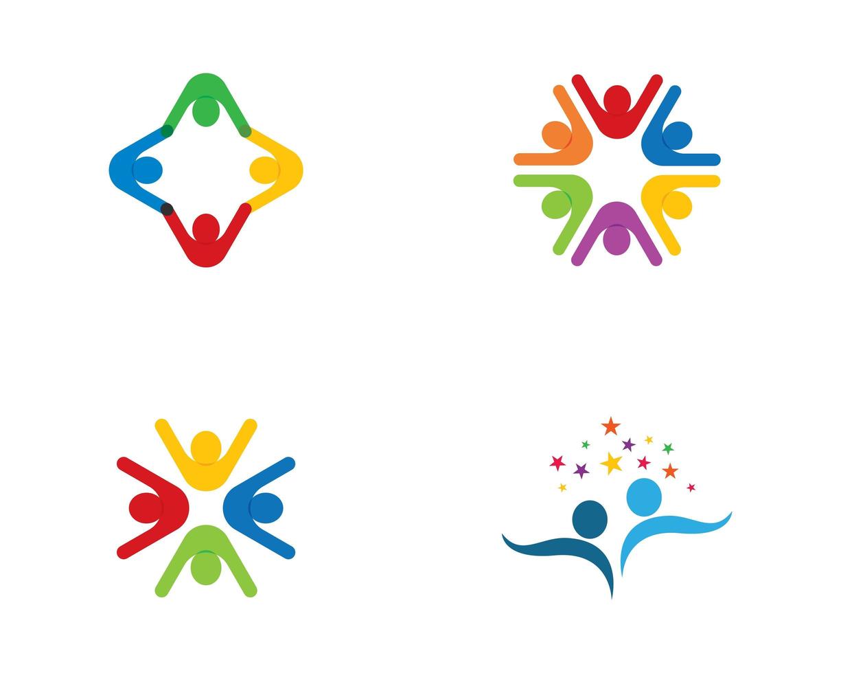 plantilla de logotipo comunitario colorido vector