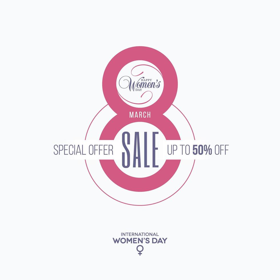 March 8th Women's Day sale label vector