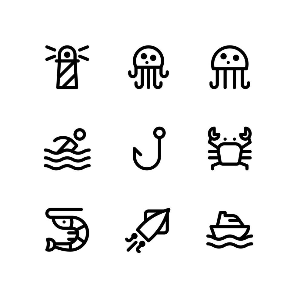 Maritime Line Icons  vector