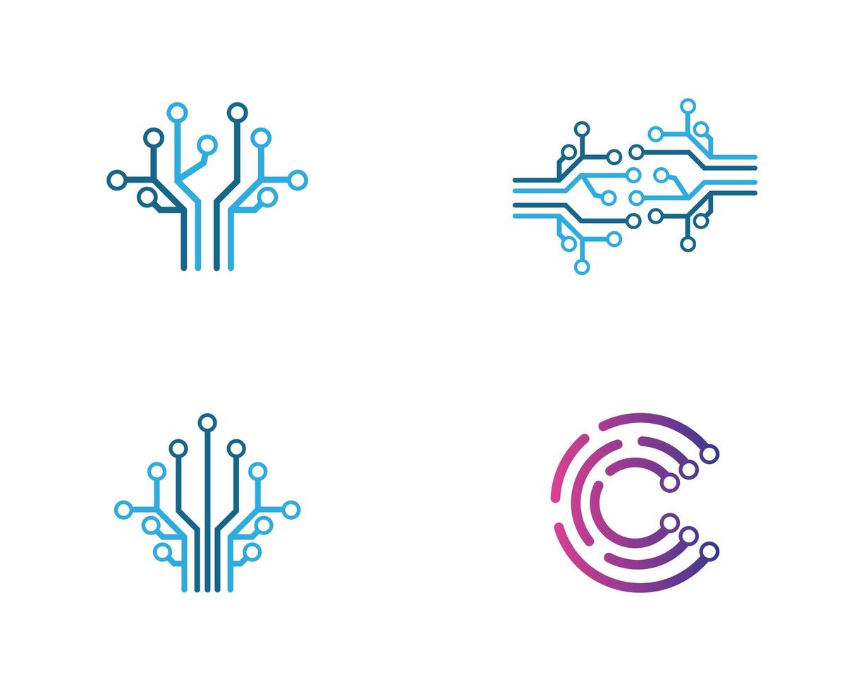 Circuit Symbol Illustration Design Set vector