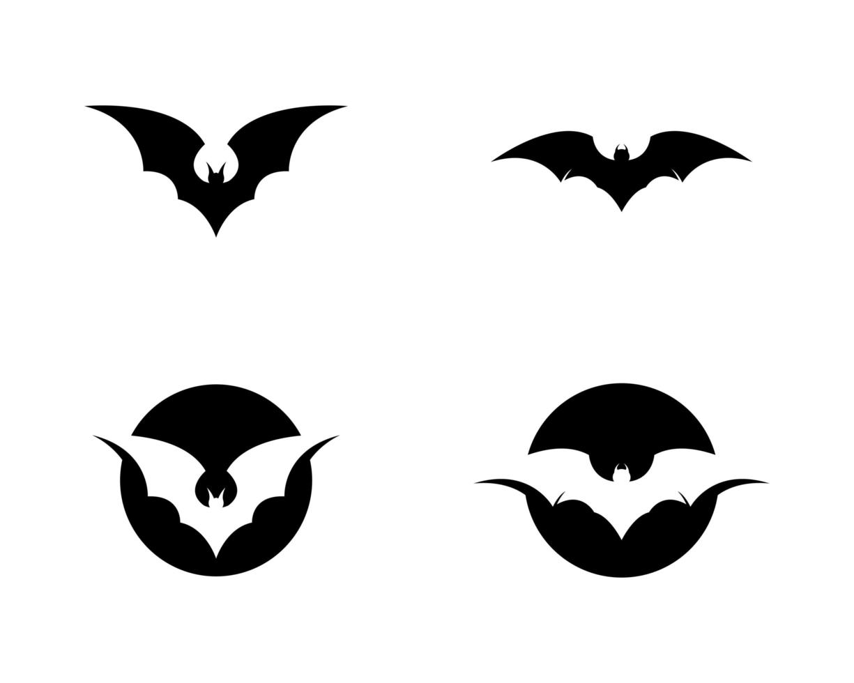 Black Bat Icon Set vector