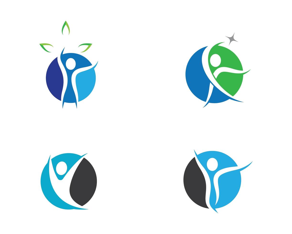 iconos de fitness bienestar y salud humana vector