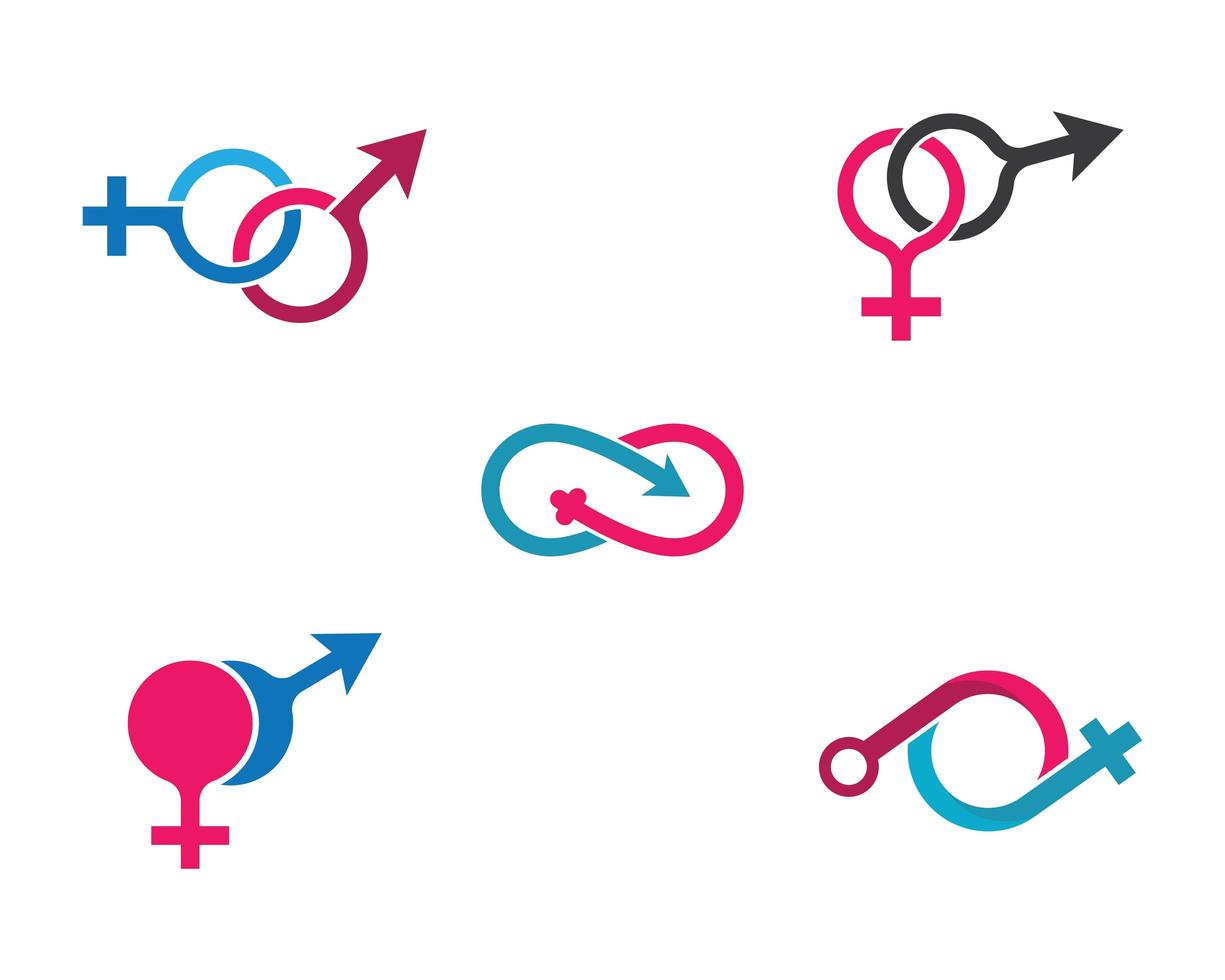 Gender Logos Icon Set vector