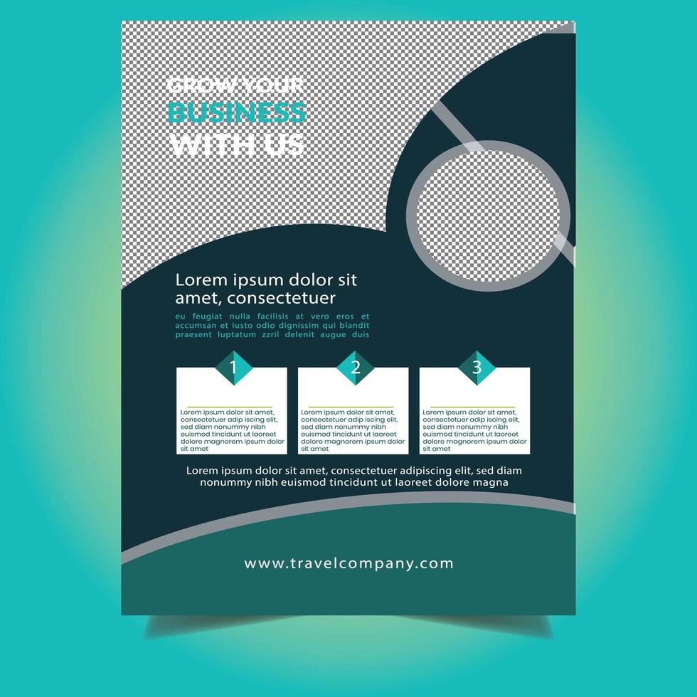 Green Round Design Design Flyer Template vector