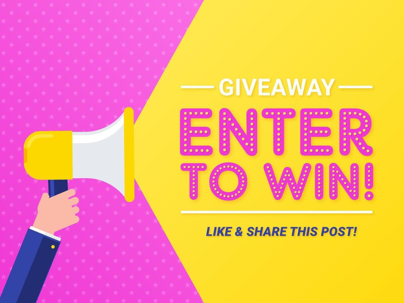 Enter To Win Pop Vector Banner