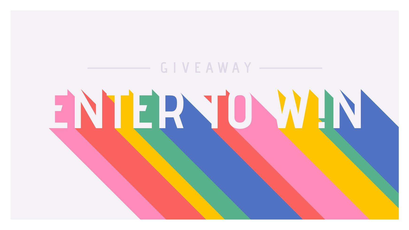 Enter To Win Retro Typography Vector