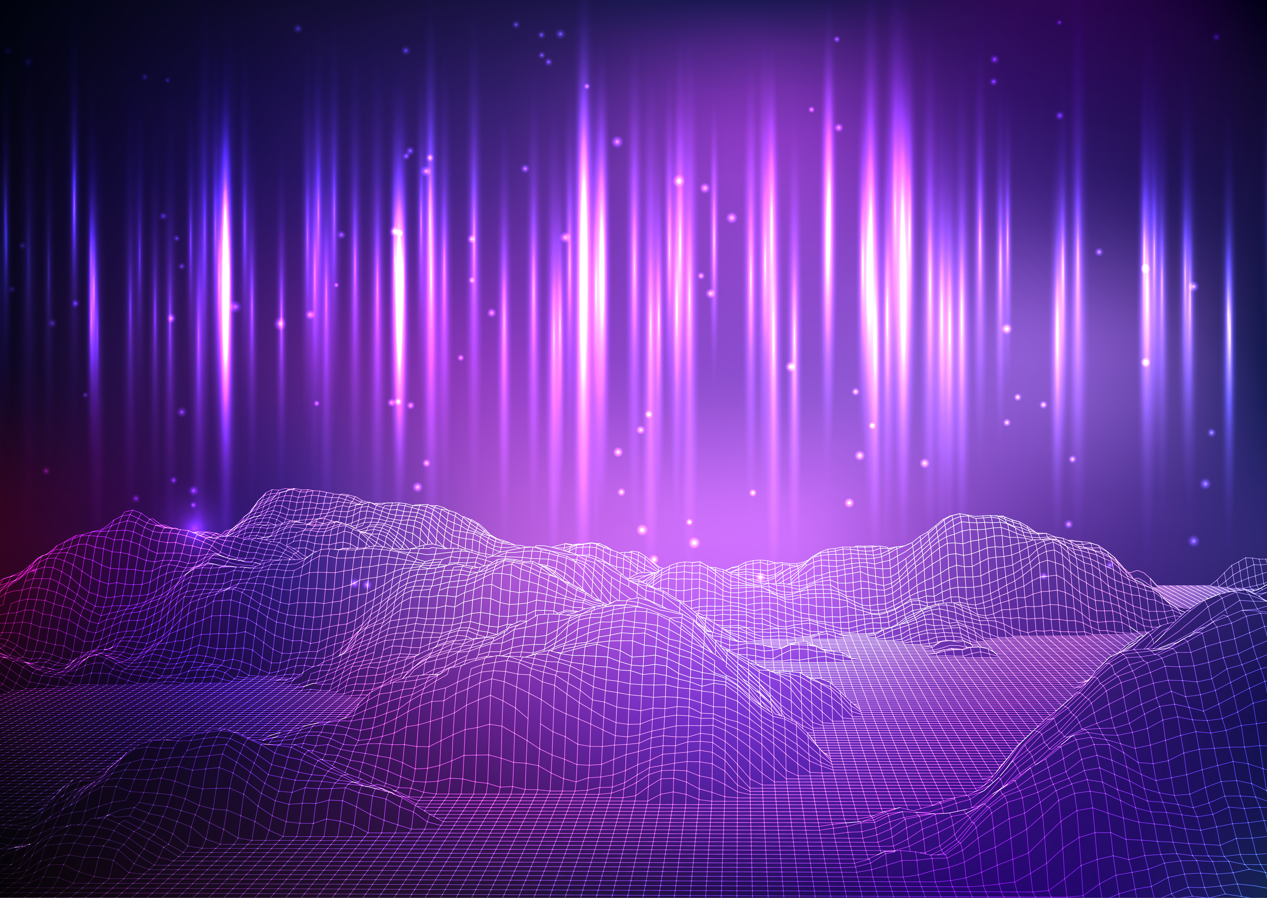 Futuristic Background with Glowing Wireframe Terrain 830020 - Download