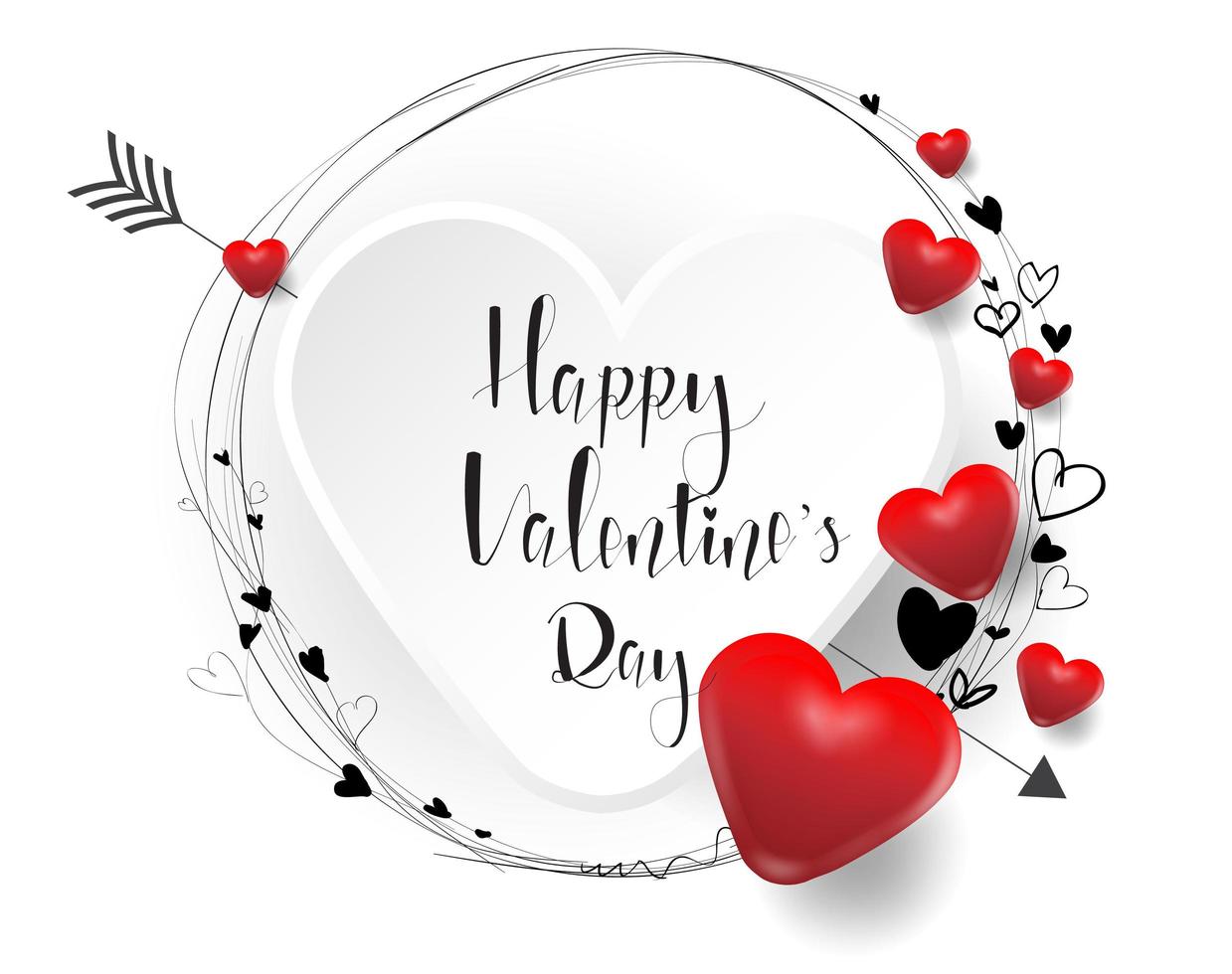 Download Happy Valentines Day Background with 3D hearts - Download ...