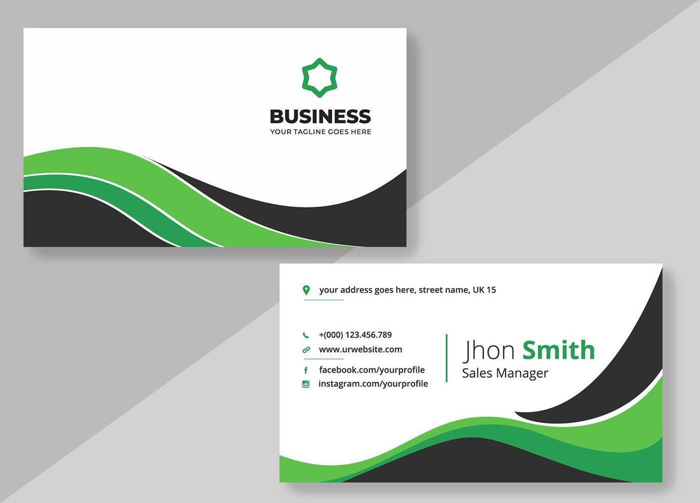 Clean Curves Creative Business Card Template  vector