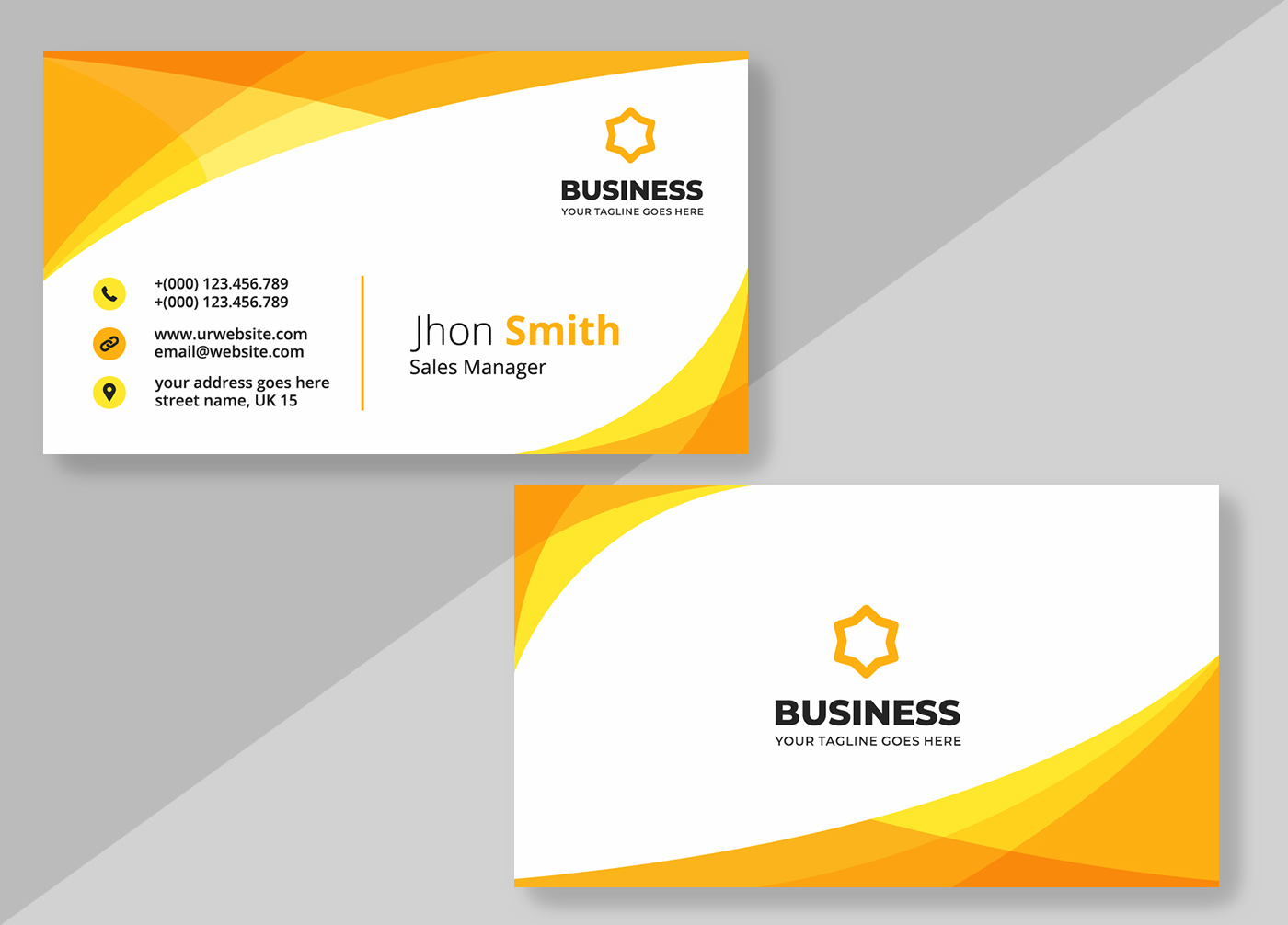 Details 100 yellow visiting card background