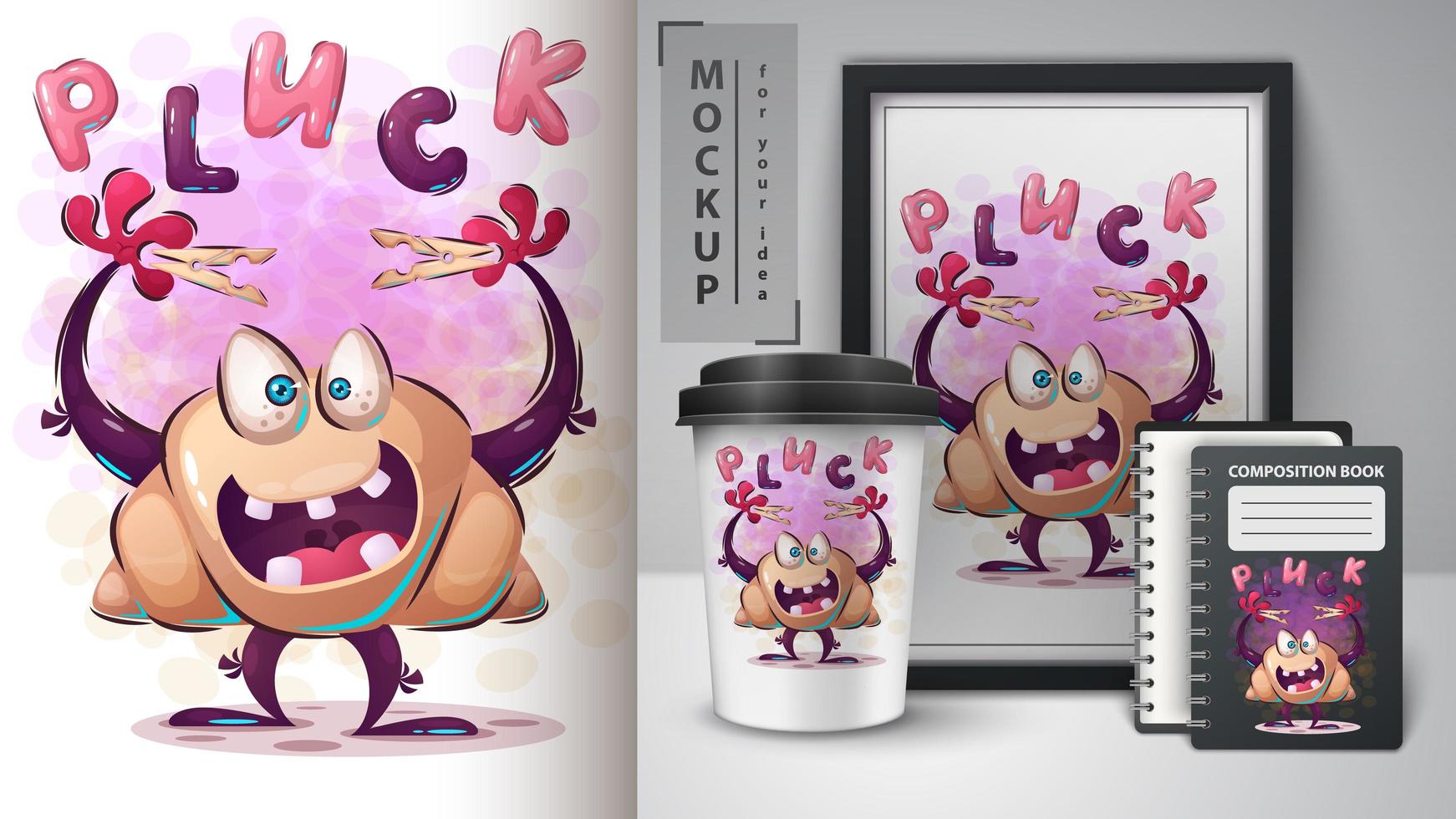 Pluck Croissant Poster and Merchandising vector