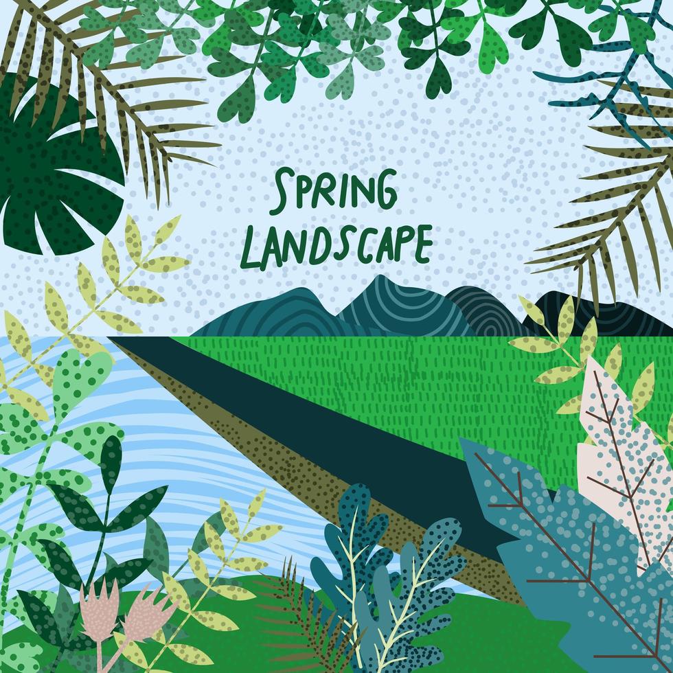 paisaje de primavera vector