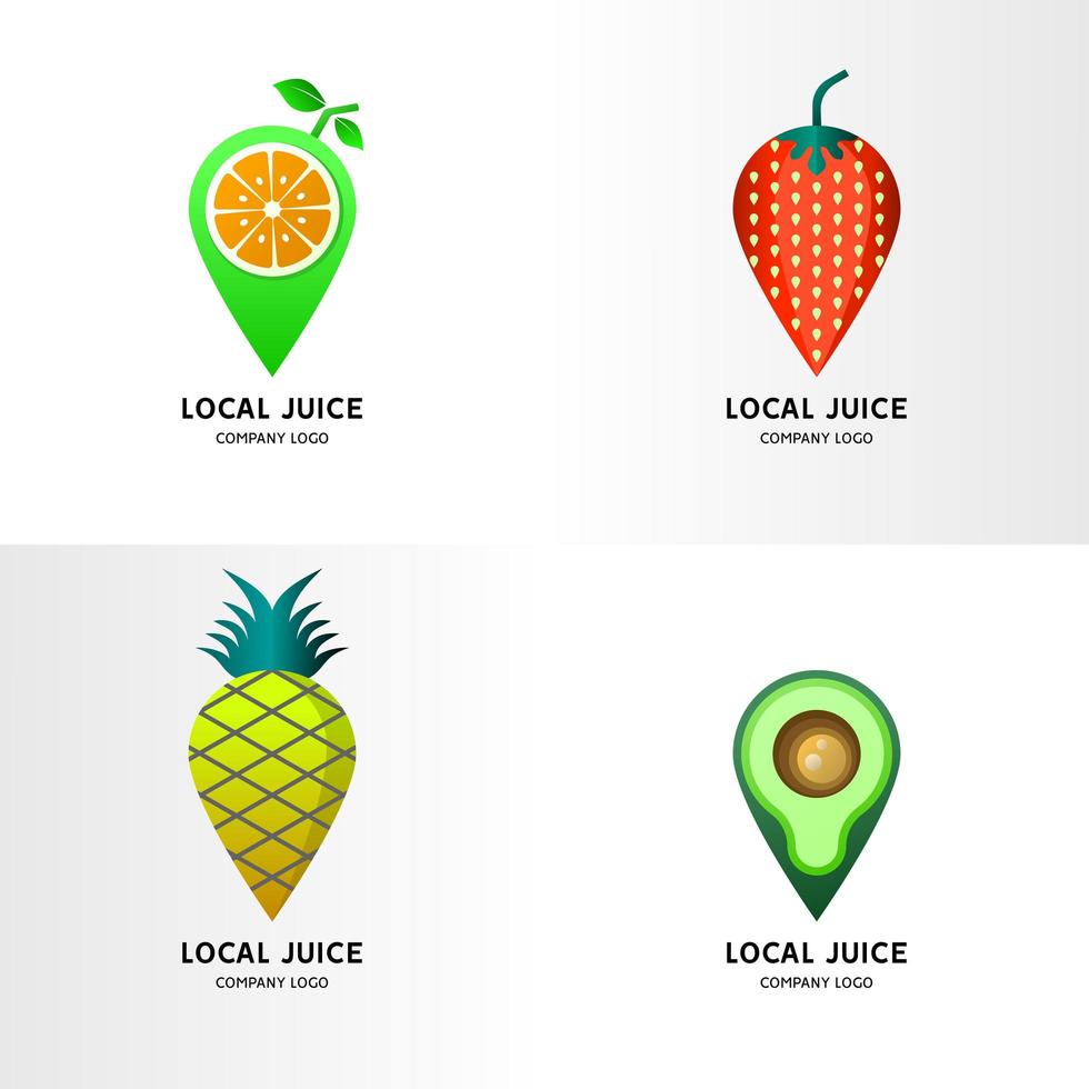 conjunto de logotipo de bebida de jugo vector