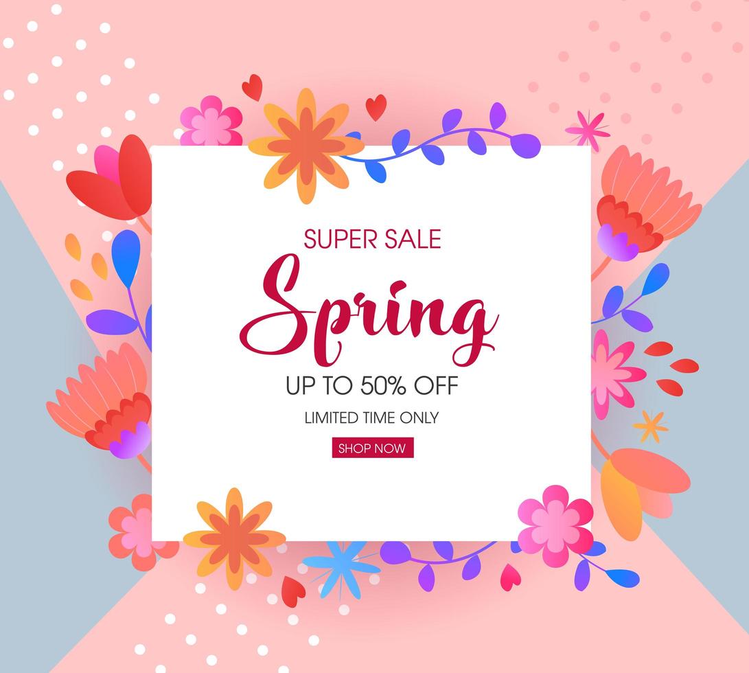 Floral Spring Sale Banner vector