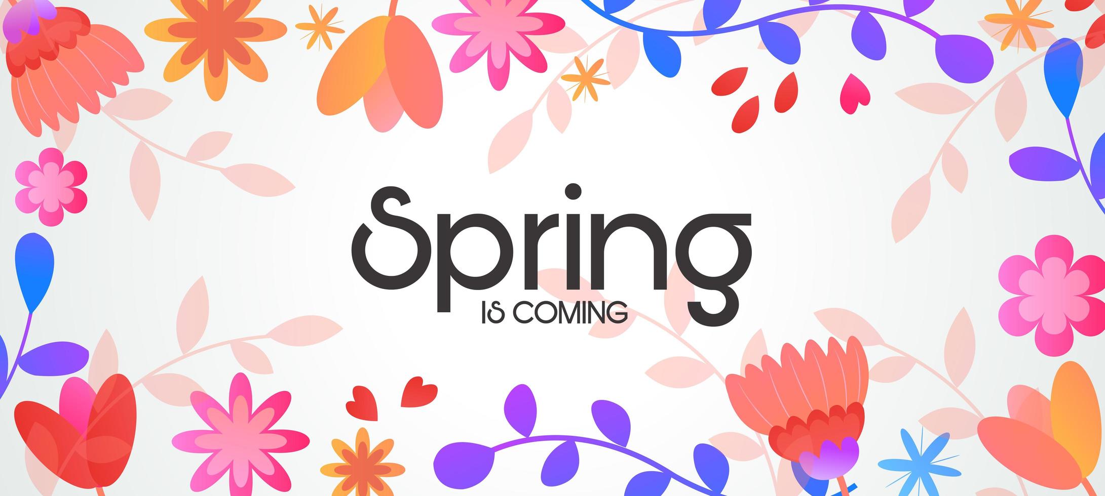 Horizontal floral spring sale banner vector